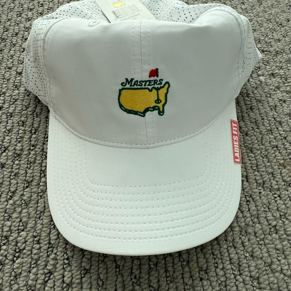 Masters White Hat with Yellow & Green Logo